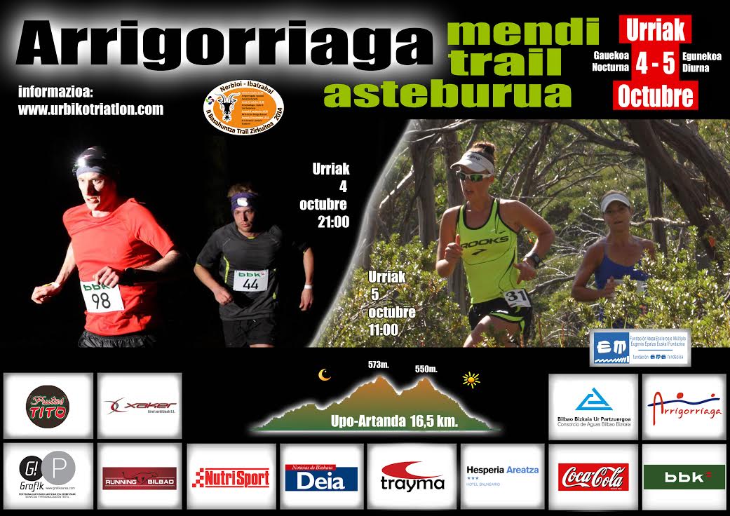 Cartel Mendi Trail con patrocinadores